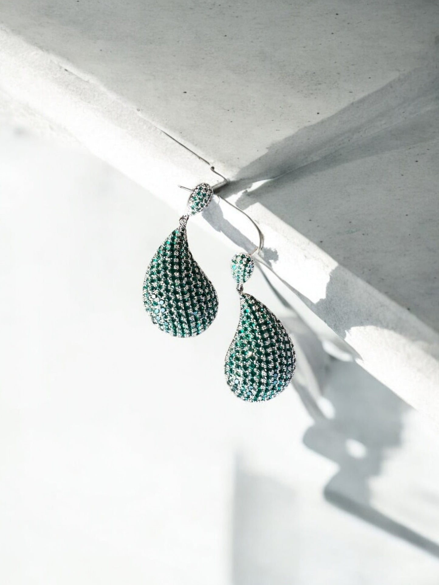 Luxurious Green Glam Earrings