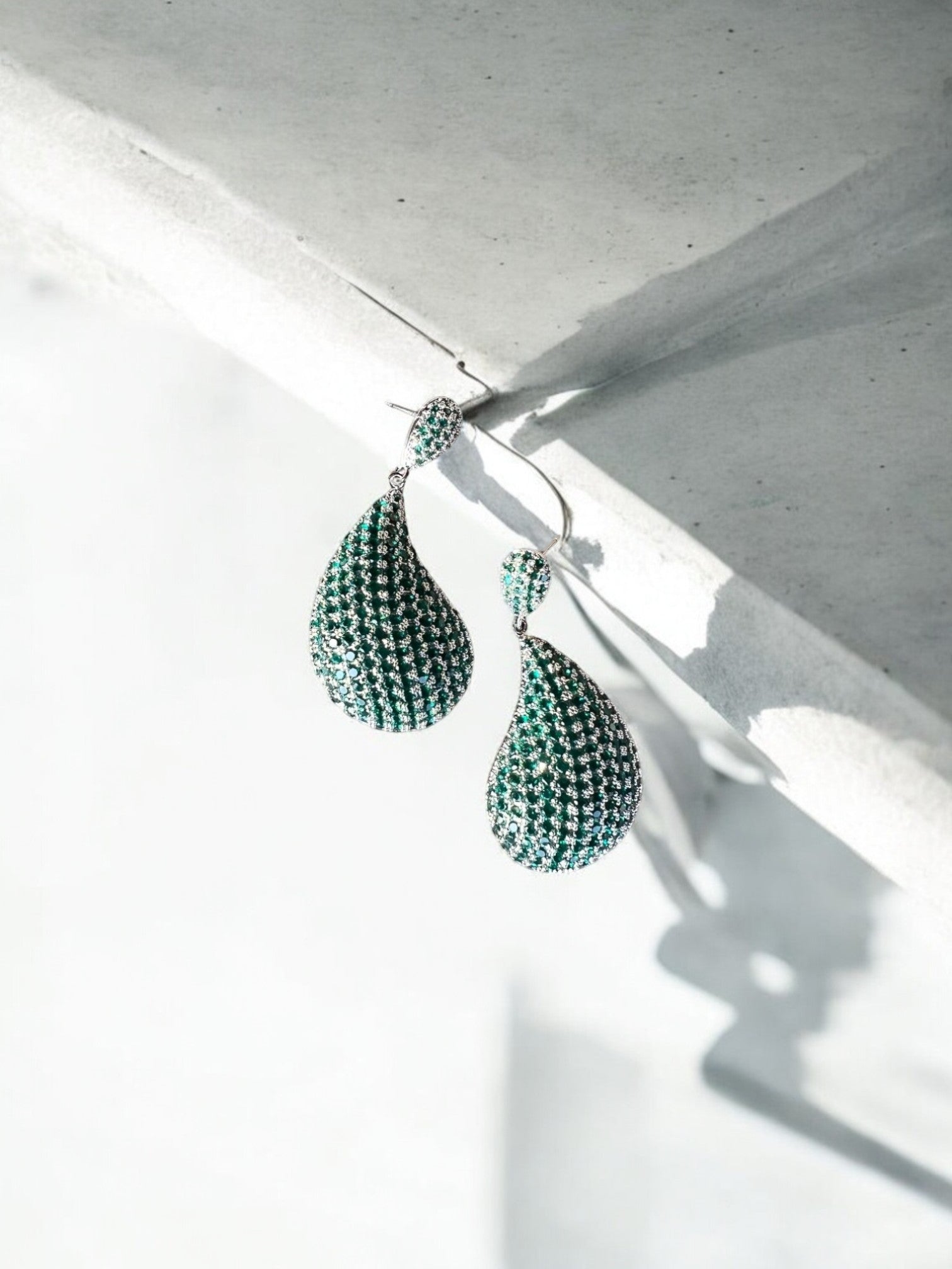 Luxurious Green Glam Earrings