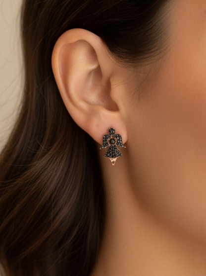 Ασημένια Σκουλαρίκια Black Angel