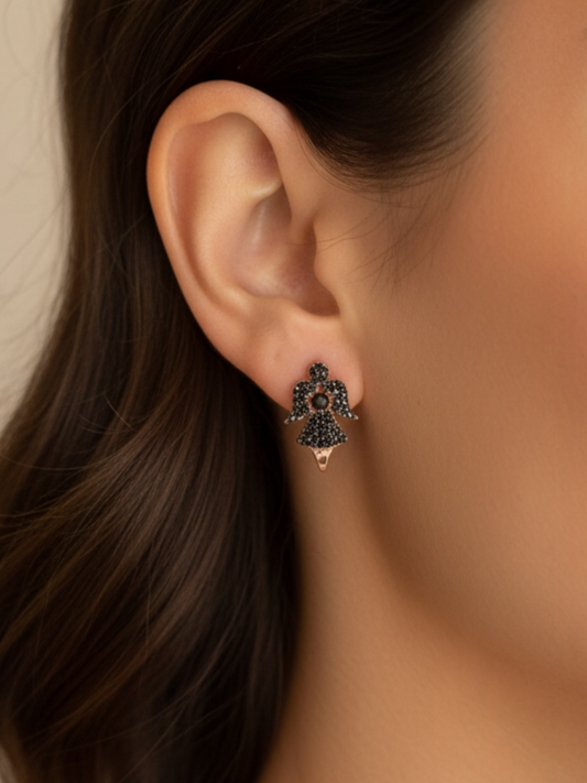 Ασημένια Σκουλαρίκια Black Angel