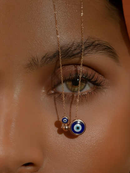 Ασημένιο Κολιέ Double Eye