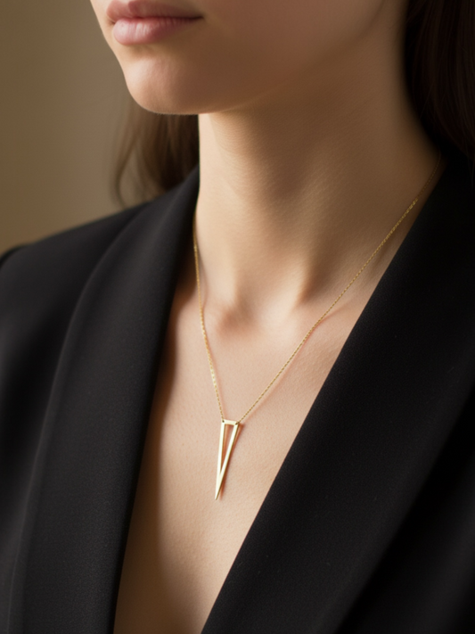 Ασημένιο Κολιέ Golden Edge