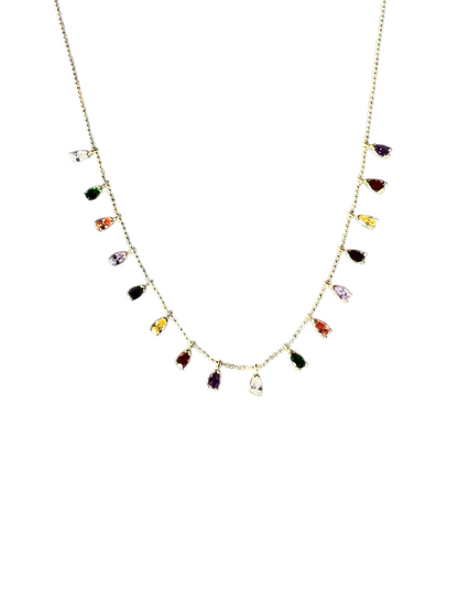 Ασημένιο Κολιέ Rainbow Drops