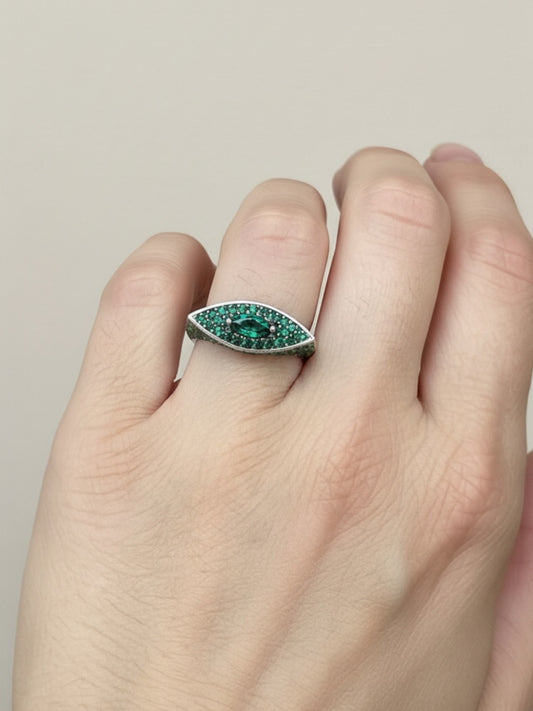 Ασημένιο Δαχτυλίδι Green Vision