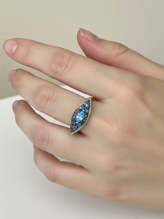 Ασημένιο Δαχτυλίδι Blue Vision