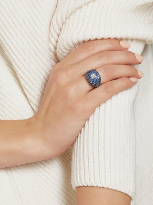 Ασημένιο Δαχτυλίδι Blue Mirage